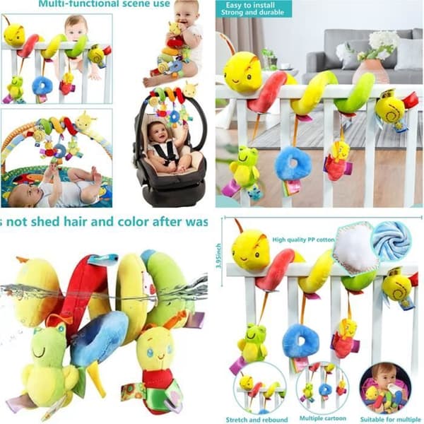 Babyaktivitet Spiral Sensorisk Exploration Spiral plyschleksak med musikdosa BB Squeaker &amp; Skallror