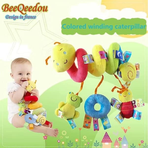 Babyaktivitet Spiral Sensorisk Exploration Spiral plyschleksak med musikdosa BB Squeaker &amp; Skallror