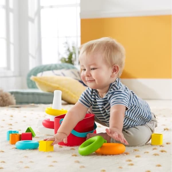 Fisher-Price biobaserad regnbågspyramid och formsorterare i plast - åldrar 6+