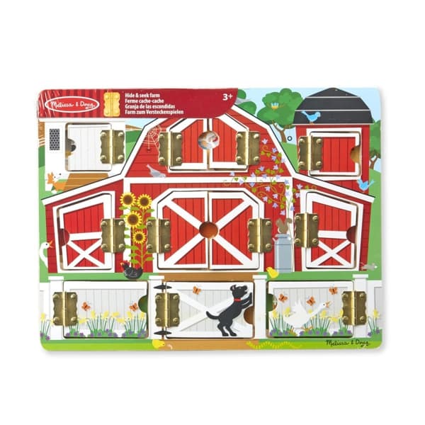 Melissa & Doug Aktivitetsbräda i trä Magnetisk bondgård Kurragömma