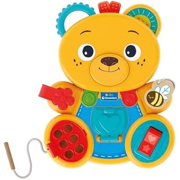 Clementoni- Busy Baby Bear My Bear Activity Center Early Learning Toy 12 månader, Montessori 1 år gammal, utveckling för små,