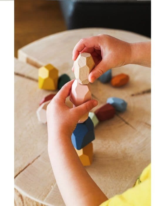 Balansstenar i trä - Montessoriblock