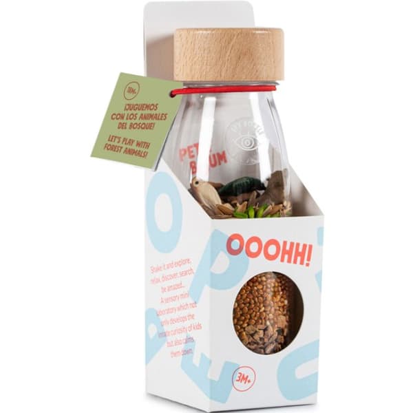 Sensorisk flaska - Petit Boum - Spy - Skog - Baby - Beige - 3 månader