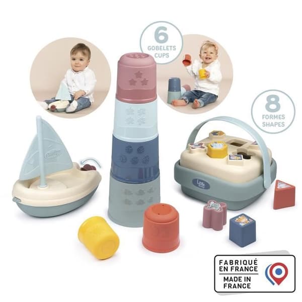 Little Smoby - Uppvaknande och badlåda - 3 uppvaknande spel - Från 12 månader - Tillverkad i Frankrike