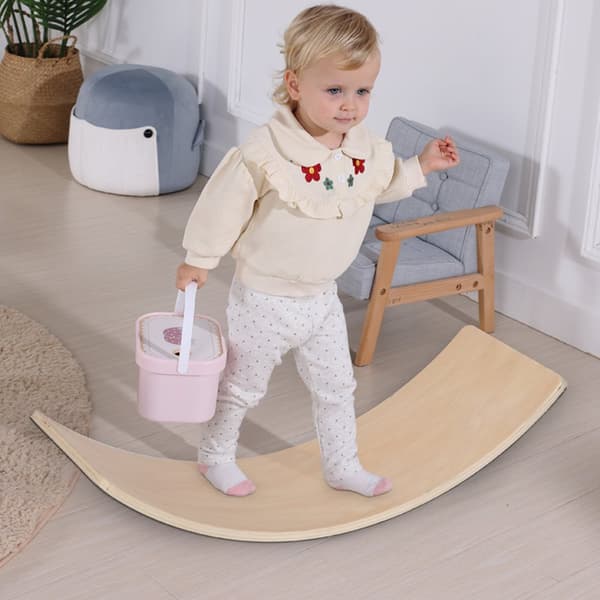 Sunny Katie balansbräda i trä för barn i naturfärger | balansbräda för inomhusbruk | Montessori-leksaker