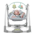 Miniatyrbillede 5 af 9: Gyngestol Ingenuity Compact Swing - Hugs & Hoots Hvid Grå