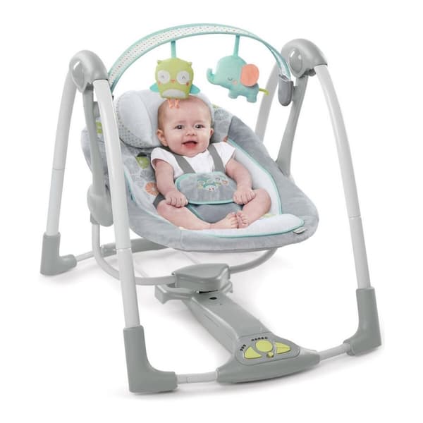 Gyngestol Ingenuity Compact Swing - Hugs & Hoots Hvid Grå