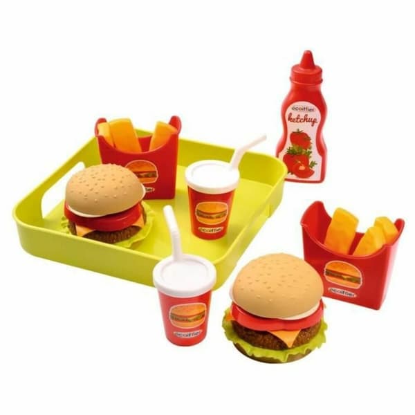Sats med matleksaker Ecoiffier Hamburger Tray
