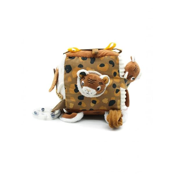 Aktivitetskub - Les Déglingos - Spéculos le tigern - 14x14x14 cm - Bomull - Mixad