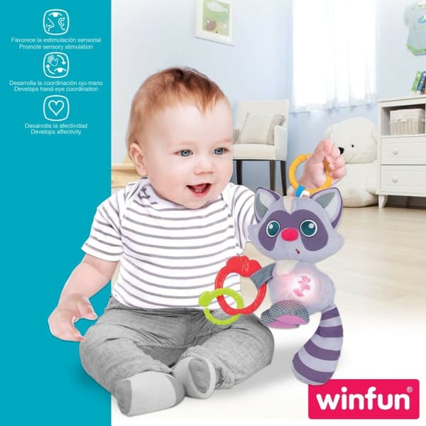 Bamse rangle Winfun Vaskebjørn 14,5 x 20 x 9,5 cm (6 enheder)