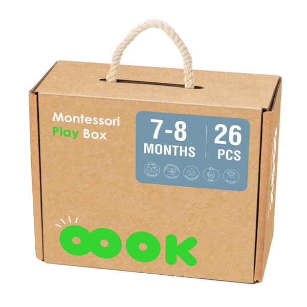TOOKY TOY Box XXL Montessori Educational Box 6 i 1 Sensorisk 7-8 måneder