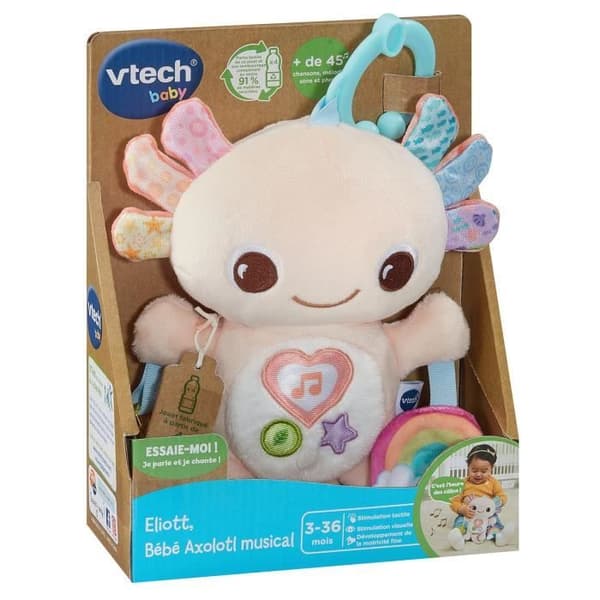 VTECH ELIOTT, BEBE AXOLOTL MUSICAL (ÅTERVINNING PLASTFLASKAR)