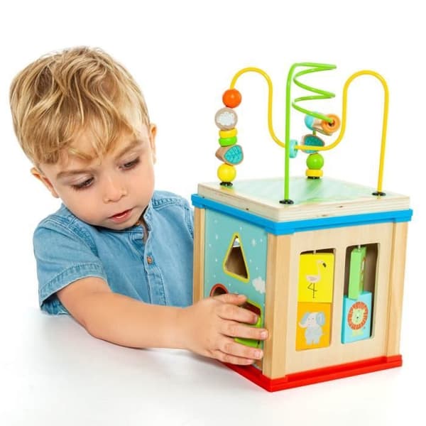 Molto aktivitetskub i trä - MOLTO - 5 delar - Flerfärgad - Baby