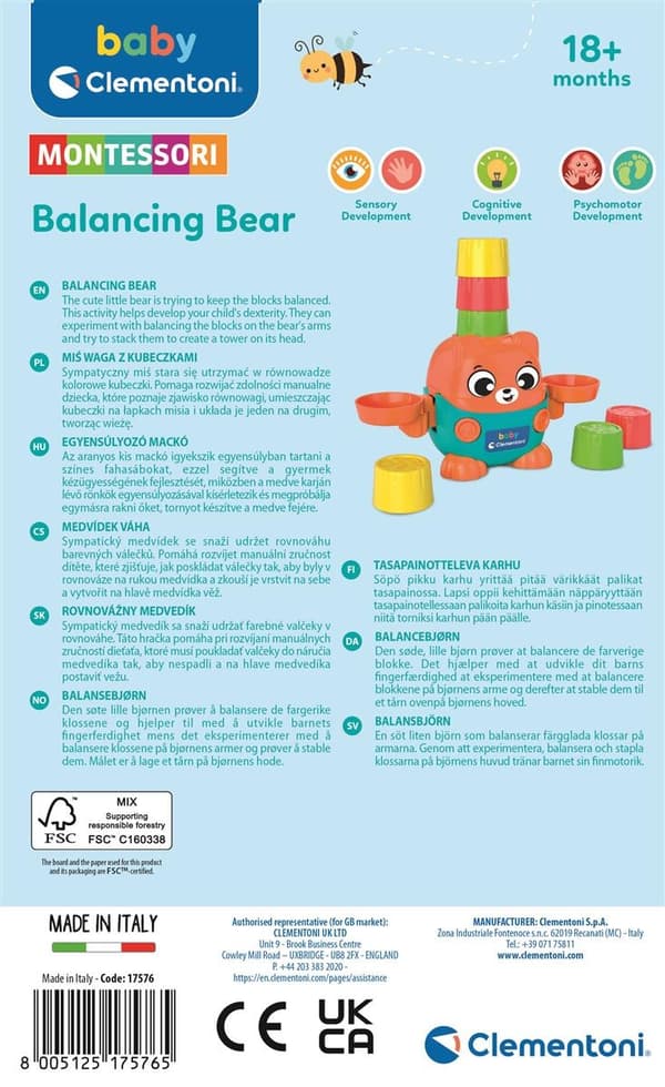 Baby Montessori Balance Legetøjsbjørn