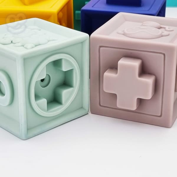 WOOPIE BABY Sensoriska Block Squeeze Pussel Ljud 12 st