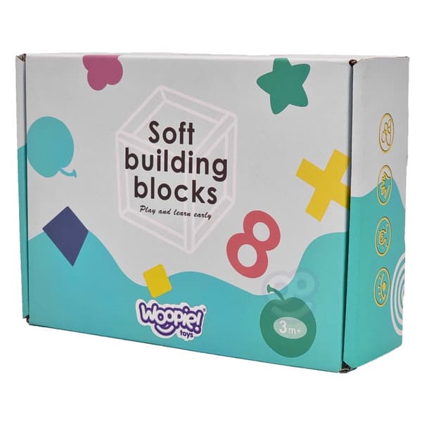 WOOPIE BABY Sensoriska Block Squeeze Pussel Ljud 12 st
