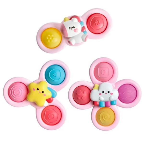 WOOPIE BABY Space Spinner Pop-it Sensorisk leksak Utbytbar 3 st Rosa.