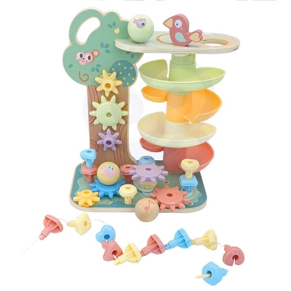 WOOPIE GREEN Montessori 4 in 1 Ball Track Activity Tree FSC