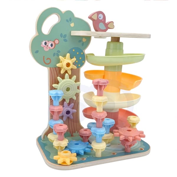 WOOPIE GREEN Montessori 4 in 1 Ball Track Activity Tree FSC
