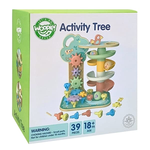 WOOPIE GREEN Montessori 4 in 1 Ball Track Activity Tree FSC
