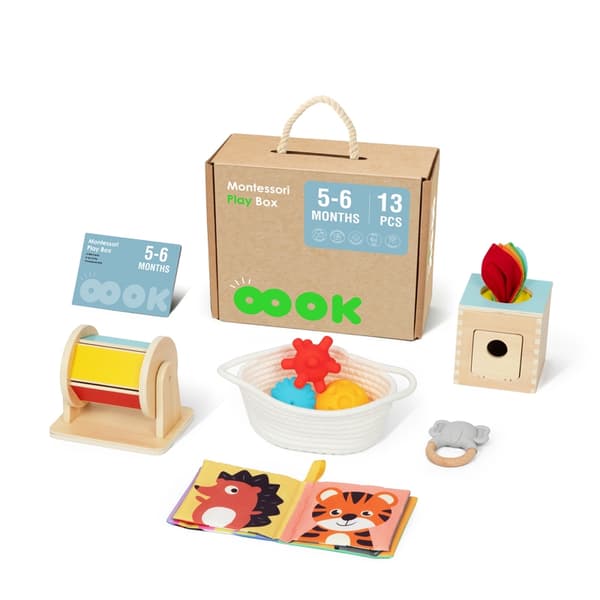 TOOKY TOY Box XXL Montessori Educational 6 in 1 Sensory Box 5-6 kuukautta