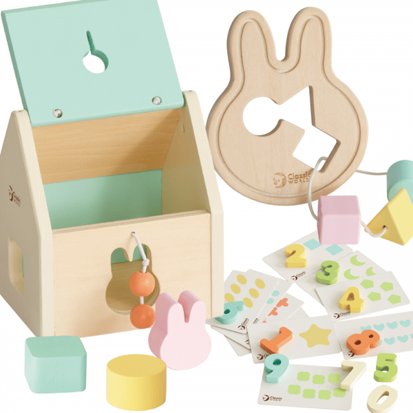 CLASSIC WORLD Pastellfärgad Barn Set Låda Första Lärandet Leksaker Från 12 till 18 Månader