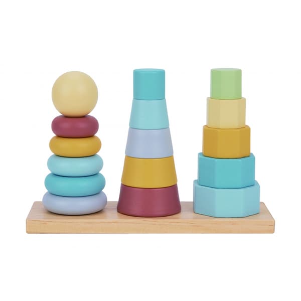 TOOKY TOY Tre tårne Stabling Puslespil Montessori Sorter