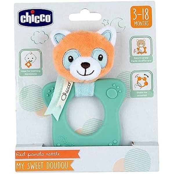 Chicco- Panda Rattle, 00011465000000, Flerfärgad