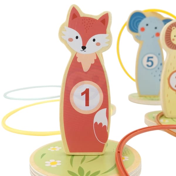 TOOKY TOY Kasta på målet Träfärdighetsspel Ringar 15 st