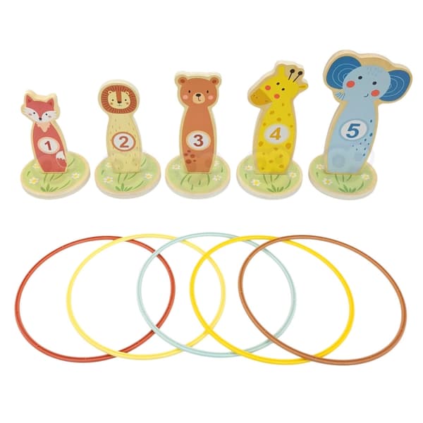 TOOKY TOY Kasta på målet Träfärdighetsspel Ringar 15 st