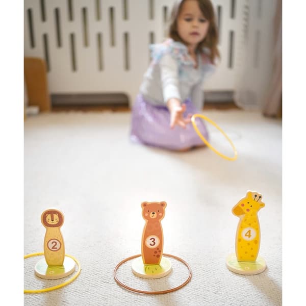 TOOKY TOY Kasta på målet Träfärdighetsspel Ringar 15 st