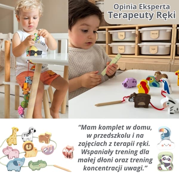 VIGA Träflätningsblock Farm för Trådning Montessori