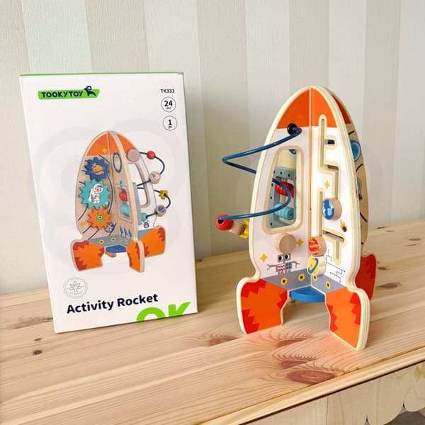 TOOKY TOY Stort pædagogisk legetøj Multifunktionel træraket
