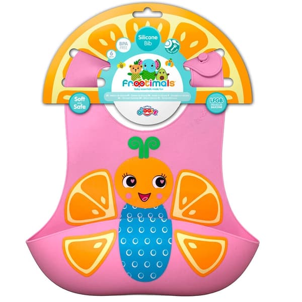 Frootimals Orangiefly silicone bib
