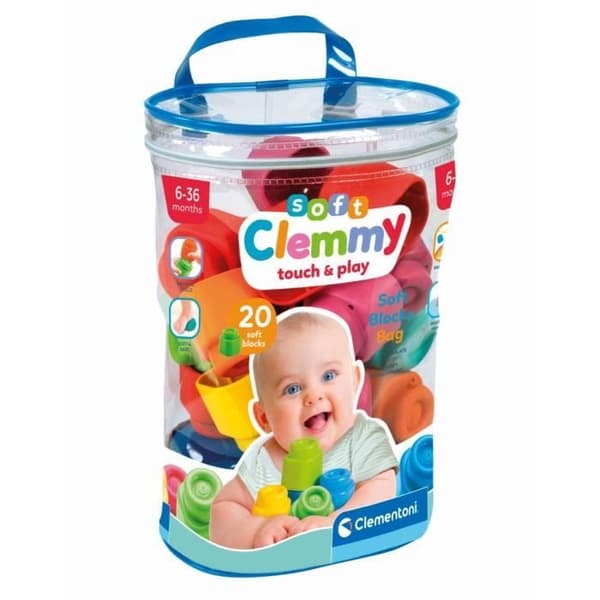 Clementoni - Clemmy Baby - Mjuk påse 20 st - Blandat - Från 9 månader