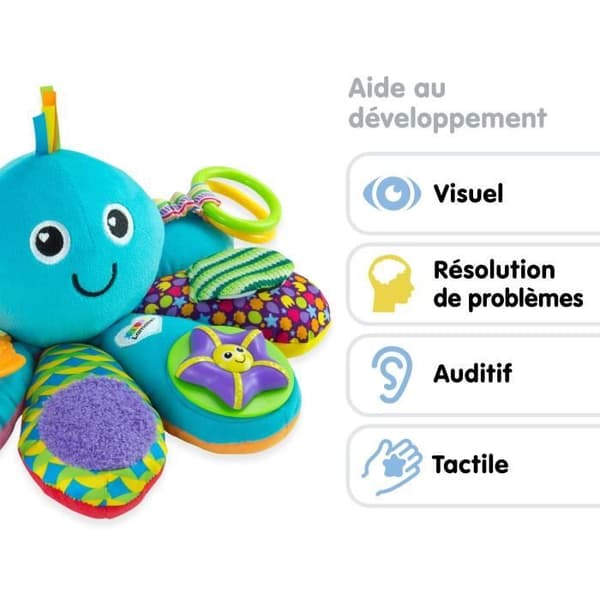 Multi-Activity Octopus - TOMY - Ringar, spegel, tandring, roliga ljud och Pouët-pouët
