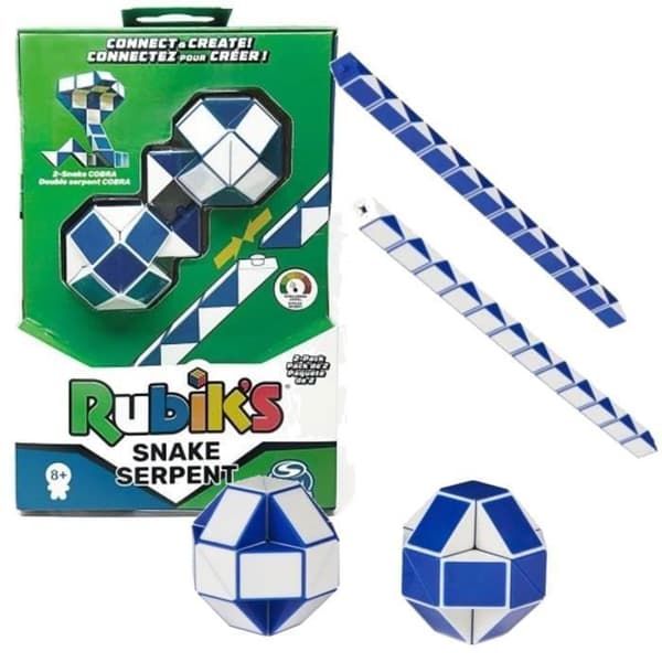 Rubik's Cube Original Snake - SPIN MASTER - Snake 2 - Vit - Barn - Plast - 13 x 19,5 x 4,5 cm - Blå