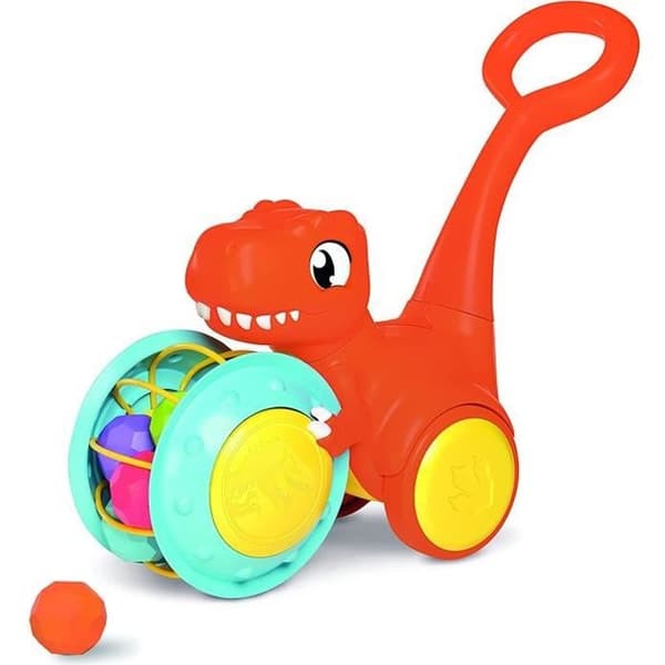 Toomies Tomy T.Rex Push &amp; Collect, Kids, Jurassic World, Educational Walker, Colorful Dinosaur Toy for Baby Boys and Girl