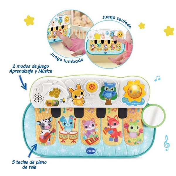 Vtech awakening key - 80-158167 - Baby - Baby piano Musikkuddar | Leksak för baby +3 månader | ESP-version | Flerfärgad