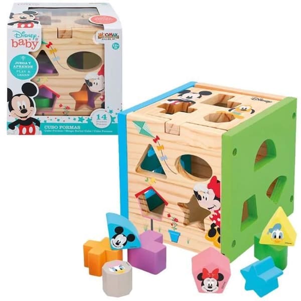Disney Musse och Minnie byggspel i trä - 15 cm kub - Olika färger