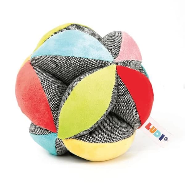 Gripboll - Ludi - Jag lär mig rulla, kasta och fånga bollen - Tillverkad av mjukt tvättbart tyg - Från 3003