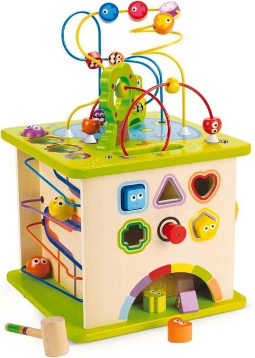 Country Critters Hape Activity Cube - Utvecklingsleksak i trä för spädbarn från 12 månader och uppåt
