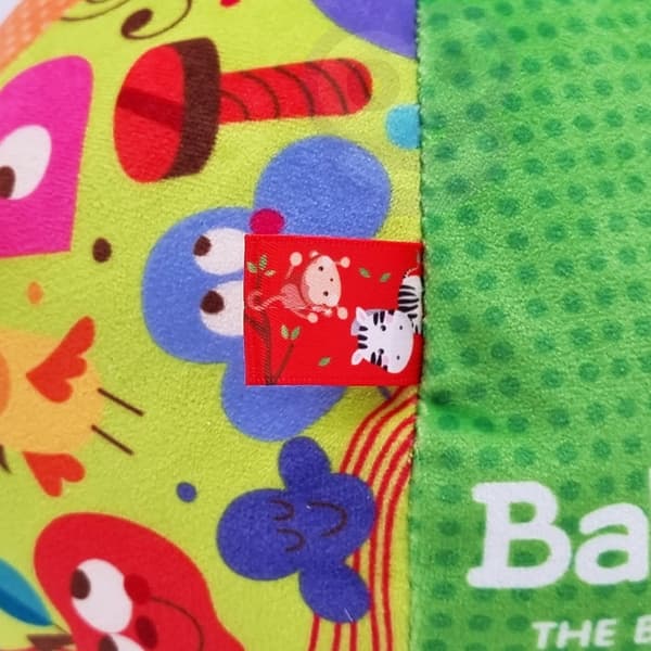 WOOPIE BABY Mjuk Sensorisk Boll "Mrs. Label" med Fastsydda Lappar för Småbarn + Ljud