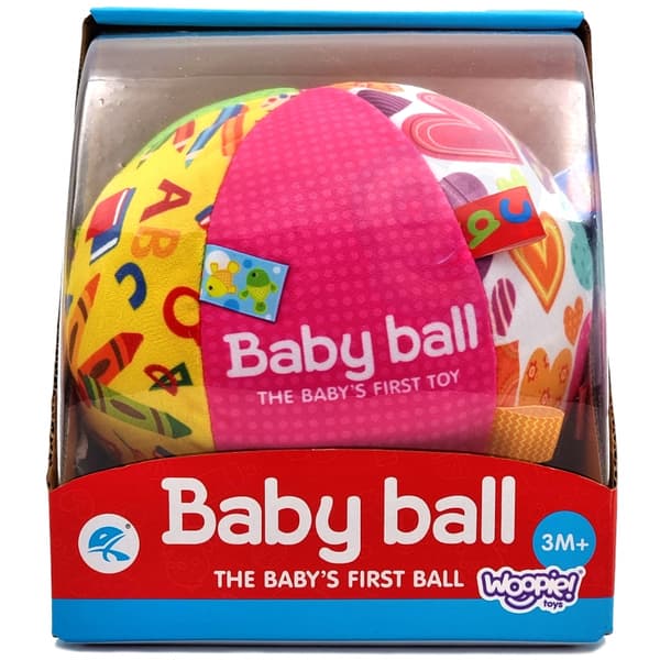 WOOPIE BABY Mjuk Sensorisk Boll "Mrs. Label" med Fastsydda Lappar för Småbarn + Ljud