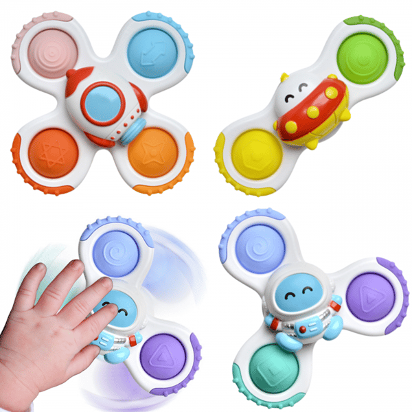 WOOPIE BABY Snurrande Sinnesleksak Raket Alien Ufo – 3 st.