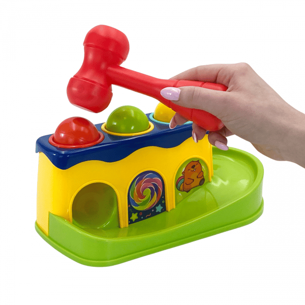 WOOPIE BABY Värikäs läpiheitolelu Montessori-vasaralla