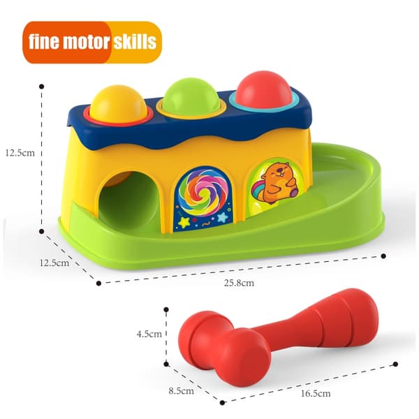 WOOPIE BABY Värikäs läpiheitolelu Montessori-vasaralla