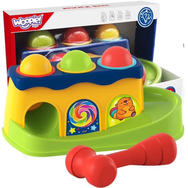 WOOPIE BABY Värikäs läpiheitolelu Montessori-vasaralla