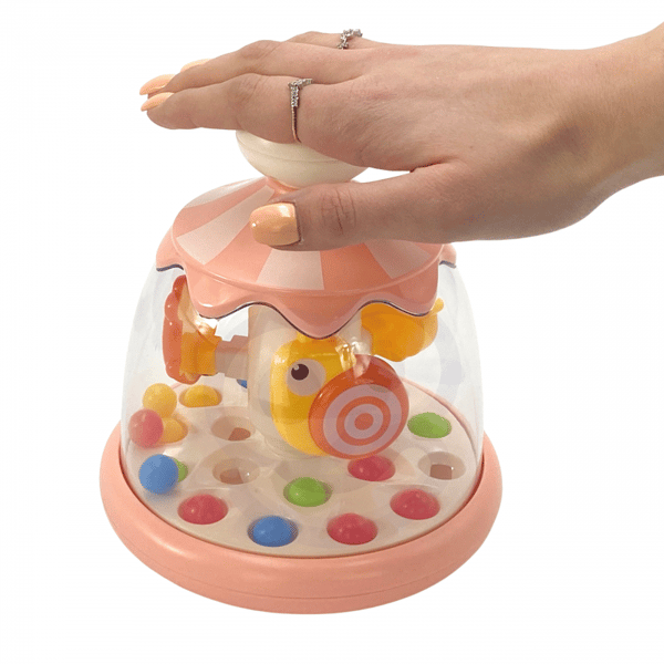 WOOPIE BABY Färgglada Djur Rosa Snurra med Bollar Karusell