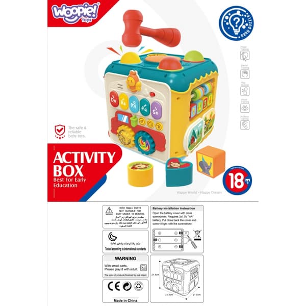 WOOPIE BABY Multifunktionell Montessori Aktivitetskube 6-i-1 – Från 18 Månader